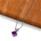 5 - Jassiel 6.00 mm Princess Cut Amethyst Double Bail Solitaire Pendant Necklace 