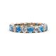 1 - Lucida 3.80 ctw (3.80 mm) Round Blue Topaz and Natural Diamond Eternity Band 