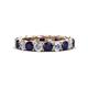 1 - Lucida 4.10 ctw (3.80 mm) Round Blue Sapphire and Natural Diamond Eternity Band 