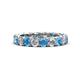 1 - Lucida 3.80 ctw (3.80 mm) Round Blue Topaz and Natural Diamond Eternity Band 