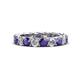 1 - Lucida 3.80 ctw (3.80 mm) Round Iolite and Natural Diamond Eternity Band 