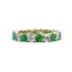 1 - Lucida 3.80 ctw (3.80 mm) Round Emerald and Natural Diamond Eternity Band 