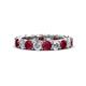 1 - Lucida 4.10 ctw (3.80 mm) Round Ruby and Natural Diamond Eternity Band 