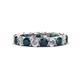 1 - Lucida 3.90 ctw (3.80 mm) Round London Blue Topaz and Natural Diamond Eternity Band 
