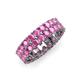 4 - Zenia 2.70 mm Pink Sapphire Double Row Eternity Band 