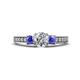1 - Valene Diamond and Tanzanite Three Stone Engagement Ring 