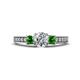 1 - Valene Diamond and Green Garnet Three Stone Engagement Ring 