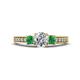 Valene Diamond and Emerald Three Stone Engagement Ring 