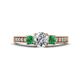 1 - Valene Diamond and Emerald Three Stone Engagement Ring 
