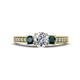 1 - Valene Diamond and London Blue Topaz Three Stone Engagement Ring 