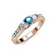 3 - Jamille Blue Topaz and Diamond Three Stone with Side Blue Topaz Ring 