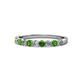 1 - Clara 2.70 mm Green Garnet and Diamond 10 Stone Wedding Band 