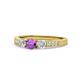 1 - Ayaka Amethyst and Diamond Three Stone Engagement Ring 