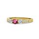 1 - Ayaka Rhodolite Garnet and Diamond Three Stone Engagement Ring 