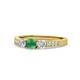 1 - Ayaka Emerald and Diamond Three Stone Engagement Ring 