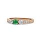 1 - Ayaka Emerald and Diamond Three Stone Engagement Ring 