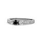 1 - Ayaka Black and White Diamond Three Stone Engagement Ring 