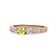 1 - Ayaka Yellow Sapphire and Diamond Three Stone Engagement Ring 