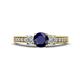 1 - Valene Blue Sapphire and Diamond Three Stone Engagement Ring 