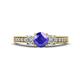 1 - Valene Tanzanite and Diamond Three Stone Engagement Ring 