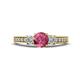 1 - Valene Pink Tourmaline and Diamond Three Stone Engagement Ring 