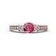 1 - Valene Pink Tourmaline and Diamond Three Stone Engagement Ring 