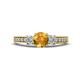1 - Valene Citrine and Diamond Three Stone Engagement Ring 