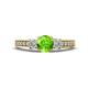 1 - Valene Peridot and Diamond Three Stone Engagement Ring 