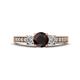 1 - Valene Red Garnet and Diamond Three Stone Engagement Ring 