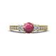 1 - Valene Rhodolite Garnet and Diamond Three Stone Engagement Ring 