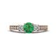 1 - Valene Emerald and Diamond Three Stone Engagement Ring 