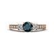 1 - Valene London Blue Topaz and Diamond Three Stone Engagement Ring 