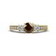 1 - Valene Smoky Quartz and Diamond Three Stone Engagement Ring 