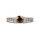 1 - Valene Smoky Quartz and Diamond Three Stone Engagement Ring 