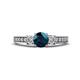 1 - Valene Blue and White Diamond Three Stone Engagement Ring 