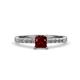 1 - Fenice Red Garnet and Diamond Bridal Set Ring 