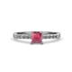 1 - Fenice Rhodolite Garnet and Diamond Bridal Set Ring 