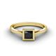 1 - Elcie Princess Cut Black Diamond Solitaire Engagement Ring 