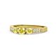 1 - Ayaka Yellow Sapphire Three Stone with Side Diamond Ring 