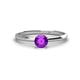 1 - Solus Round Amethyst Solitaire Engagement Ring  