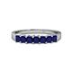 1 - Evia 3.00 mm Princess Cut Blue Sapphire 7 Stone Wedding Band 