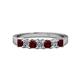 1 - Evia 3.00 mm Princess Cut Red Garnet and Diamond 7 Stone Wedding Band 