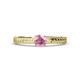 1 - Keona Pink Tourmaline Solitaire Bridal Set Ring 