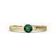 1 - Keona Emerald Solitaire Bridal Set Ring 