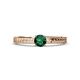 1 - Keona Emerald Solitaire Bridal Set Ring 