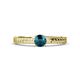 1 - Keona Blue Diamond Solitaire Bridal Set Ring 