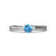 1 - Keona Blue Topaz Solitaire Bridal Set Ring 