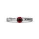 1 - Keona Red Garnet Solitaire Bridal Set Ring 