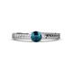 1 - Keona Blue Diamond Solitaire Bridal Set Ring 