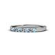 1 - Fiala 2.00 mm Aquamarine and Diamond 7 Stone Wedding Band 